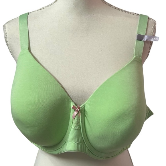 AMBRIELLE womens line green organic cotton full coverage underwire t shirt bra - Picture 2 of 4